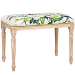 Банкетка из натурального бука золотистая с изображением птиц и цветов Blooming Bird варинант исполнения - 1 | Loft Concept в Санкт-петербурге