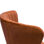 Барный стул со спинкой на 4-х деревянных ножках Оранжевый Велюр Ava Charm варинант исполнения - 2 | Loft Concept в Санкт-петербурге