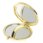 Зеркало карманное складное круглое из натурального камня Лазурит в подарочной упаковке Gold Stone Mirrors варинант исполнения - 3 | Loft Concept в Санкт-петербурге