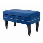 Мягкая банкетка на черных ножках с зоной для хранения Casket Blue варинант исполнения - 2 | Loft Concept в Санкт-петербурге