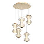 Люстра светодиодная с стеклянными волнообразными плафонами Amphora of Light варинант исполнения - 1 | Loft Concept в Санкт-петербурге