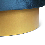 Пуф синий велюр на золотом металлическом основании Golden Belt варинант исполнения - 3 | Loft Concept в Санкт-петербурге