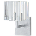 Бра серебряное с фактурным прозрачным абажуром Optical Crystal варинант исполнения - 3 | Loft Concept в Санкт-петербурге