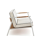 Садовый 2-х местный диван с подлокотниками из тика White варинант исполнения - 3 | Loft Concept в Санкт-петербурге