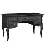 Стол рабочий черный из массива бука с 5-ю ящиками Black Provence варинант исполнения - 1 | Loft Concept в Санкт-петербурге