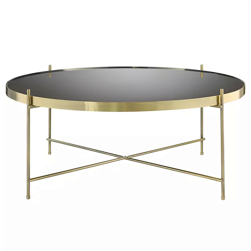 Кофейный столик с круглой зеркальной столешницей Round Mirror Table Коричневый Латунь в Санкт-петербурге | Loft Concept 