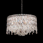 Люстра круглая с хрустальными подвесками на серебряном каркасе Roul Crystal Light варинант исполнения - 2 | Loft Concept в Санкт-петербурге