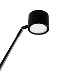 Торшер с изогнутой черной металлической стойкой и цилиндрическим плафоном Davide Groppi варинант исполнения - 4 | Loft Concept в Санкт-петербурге