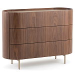 Комод округлой формы с тремя ящиками Walnut and Leather варинант исполнения - 2 | Loft Concept в Санкт-петербурге