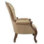 Кресло с мягкой обивкой из светло-коричневого велюра на 4-х деревянных ножках Evelyn Classical Armchair варинант исполнения - 1 | Loft Concept в Санкт-петербурге