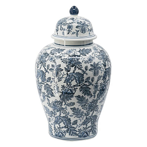Ваза с крышкой и бело-синим цветочным узором Blue & White Ornament