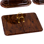 Настольный письменный набор с часами из природного камня обсидиана  Contract Extended варинант исполнения - 2 | Loft Concept в Санкт-петербурге