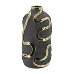 Ваза с золотыми акцентными полосами на черном матовом фоне Accent Tape варинант исполнения - 3 | Loft Concept в Санкт-петербурге