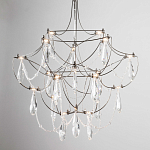 Люстра с каркасом из тонких металлических нитей и хрустальными подвесками Crystal Metal Threads Chandelier 40 варинант исполнения - 3 | Loft Concept в Санкт-петербурге