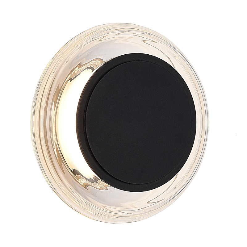 Бра круглое черный/прозрачный Plumpness LED 7 Черный Прозрачное Стекло в Санкт-петербурге | Loft Concept 