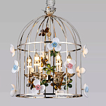 Люстра в виде клетки с цветами Flower Cell варинант исполнения - 1 | Loft Concept в Санкт-петербурге