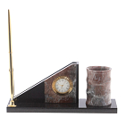 Настольный письменный набор из яшмы с часами Manager Organizer варинант исполнения - 1 | Loft Concept в Санкт-петербурге