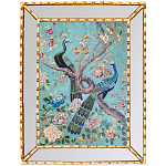 Постер в зеркальной раме в стиле шинуазри Chinoiserie Imperial Garden Peacocks on a Tree Poster варинант исполнения - 2 | Loft Concept в Санкт-петербурге