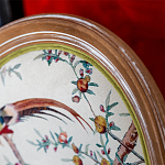 Стул из массива бука бежевый с изображением птиц и цветов Beige Green Chinoiserie Peach Garden Chair варинант исполнения - 3 | Loft Concept в Санкт-петербурге