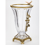 Ваза из прозрачного стекла с бронзовой вставкой в виде цветущей ветви Eden Garden porcelain and bronze варинант исполнения - 2 | Loft Concept в Санкт-петербурге