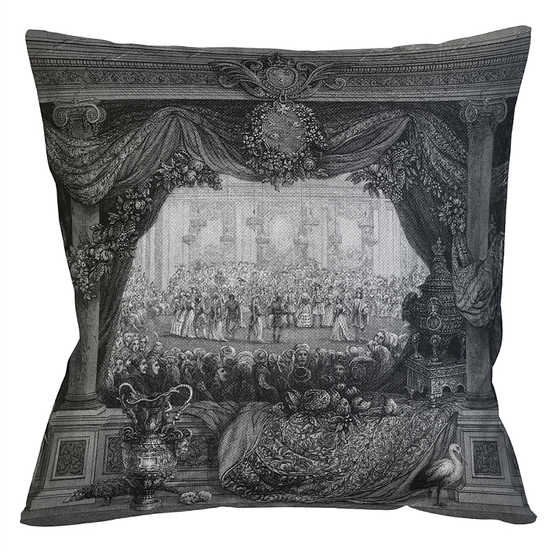 Декоративная подушка Tuileries Palace Pillow Черно-белый Бежевый в Санкт-петербурге | Loft Concept 