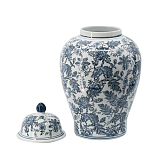 Ваза с крышкой и бело-синим цветочным узором Blue & White Ornament  варинант исполнения - 1 | Loft Concept в Санкт-петербурге