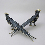 Статуэтка бронзовая пара Фазаны синие Bronze Birds варинант исполнения - 3 | Loft Concept в Санкт-петербурге