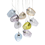 Люстра каскадная с 9-ю разноцветными стеклянными плафонами Kaleido варинант исполнения - 1 | Loft Concept в Санкт-петербурге