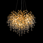 Люстра подвесная с прозрачными стеклянными подвесками в форме капель Диаметр 60 см Droplet Chandelier варинант исполнения - 9 | Loft Concept в Санкт-петербурге