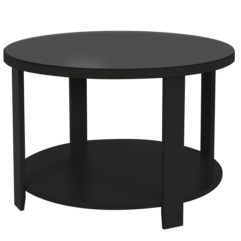 Круглый журнальный стол Jazz Black Черный Прозрачное Стекло в Санкт-петербурге | Loft Concept 