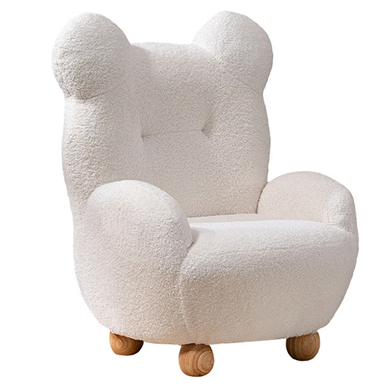Кресло мягкое для детской Мишка Velvet Armchair Bear Белый Древесина в Санкт-петербурге | Loft Concept 