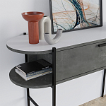 Консоль напольная серая с выдвижным ящиком и 2-мя полками с белой столешницей OTIS CONSOLE RETRO GRAY варинант исполнения - 4 | Loft Concept в Санкт-петербурге