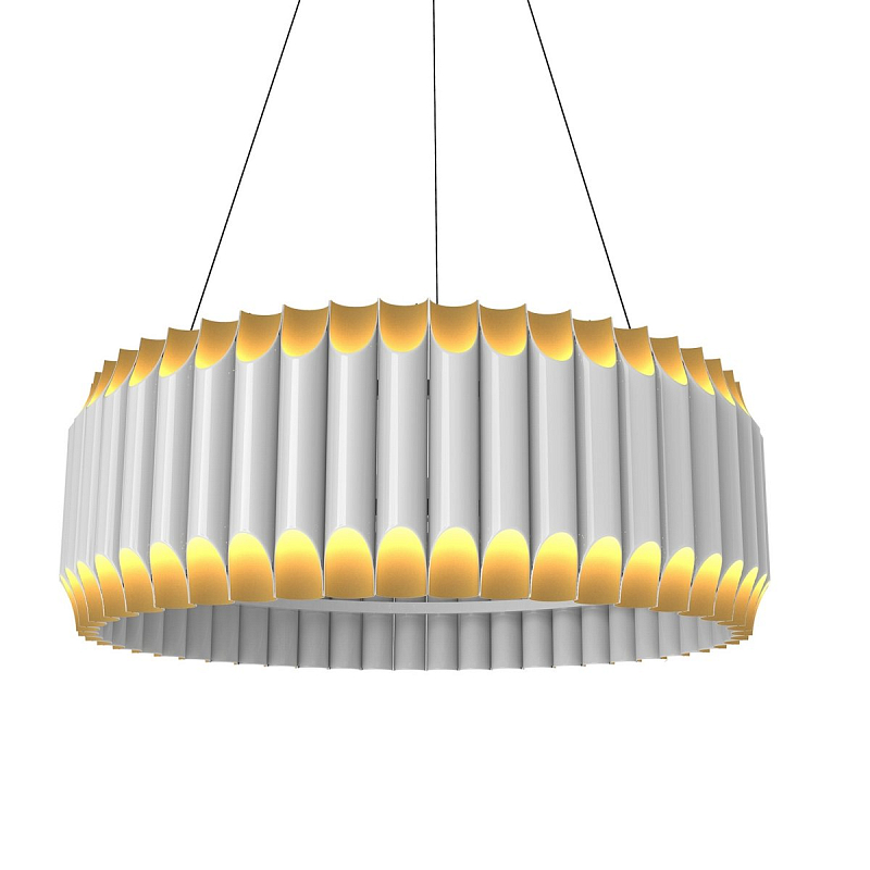 Люстра GALLIANO ROUND SUSPENSION LIGHT by DELIGHTFULL White Белый Золотой в Санкт-петербурге | Loft Concept 