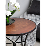 Столик приставной с круглой столешницей на металлическом черном основании Scenical Table варинант исполнения - 3 | Loft Concept в Санкт-петербурге