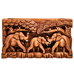 Панно из дерева слоны Panel With Animals варинант исполнения - 1 | Loft Concept в Санкт-петербурге