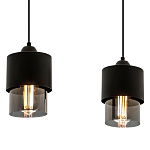 Подвесной светильник с 2-мя плафонами из дымчатого стекла Volta Flos Duo Hanging Lamp варинант исполнения - 2 | Loft Concept в Санкт-петербурге