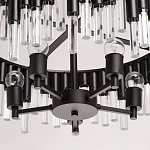 Люстра круглая из матового черного металла с подвесками из прозрачных стеклянных трубок Noir Tubes варинант исполнения - 10 | Loft Concept в Санкт-петербурге