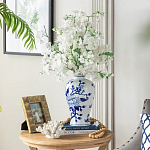 Ваза с бело-синей росписью и изображением цветов Blue & White Ornament варинант исполнения - 5 | Loft Concept в Санкт-петербурге