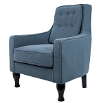 Кресло с мягкой обивкой из льна на 4-х ножках из массива березы Scarlett Armchair blue варинант исполнения - 2 | Loft Concept в Санкт-петербурге