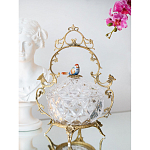 Конфетница с бронзовой ручкой и фарфоровой птичкой на крышке Eden Garden варинант исполнения - 4 | Loft Concept в Санкт-петербурге