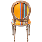 Стул бежевый в разноцветную полоску из натурального бука с изображением птиц и цветов Blooming Birds Colorful Stripes Chair варинант исполнения - 3 | Loft Concept в Санкт-петербурге