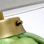 Настольная лампа с шарообразным прозрачным основанием из цветного переработанного стекла и белым цилиндрическим абажуром Elstead Lighting варинант исполнения - 2 | Loft Concept в Санкт-петербурге