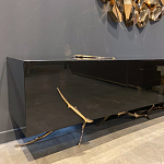 Дизайнерский комод чёрный глянцевый с основанием в виде золотых ветвей Meta Credenza  варинант исполнения - 3 | Loft Concept в Санкт-петербурге