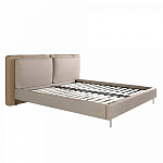 Кровать двуспальная серая с изголовьем из экокожи и ткани Modern Look варинант исполнения - 4 | Loft Concept в Санкт-петербурге