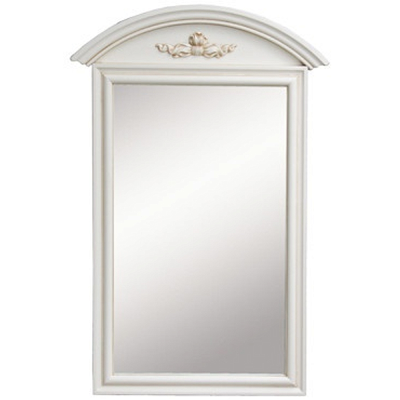 Настенное зеркало в деревянной раме Guirlande de Roses White Ivory Wall Mirror Белый ivory ( слоновая кость ) Зеркало в Санкт-петербурге | Loft Concept 