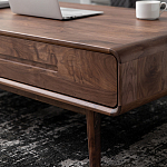 Кофейный стол из массива дерева с выдвижными ящиками Coffee Walnut Table варинант исполнения - 6 | Loft Concept в Санкт-петербурге