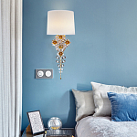 Бра с цветочным основанием и тканевым абажуром Tugella Flower Lamp варинант исполнения - 4 | Loft Concept в Санкт-петербурге