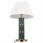 Настольная лампа на основании из зеленого мрамора с белым абажуром Noelia Green варинант исполнения - 3 | Loft Concept в Санкт-петербурге