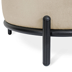 Банкетка круглая бежевый велюр на 4-х металлических ножках черного цвета SANJAY варинант исполнения - 2 | Loft Concept в Санкт-петербурге