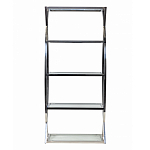 Металлический стеллаж со стеклянными полками Molecule варинант исполнения - 2 | Loft Concept в Санкт-петербурге